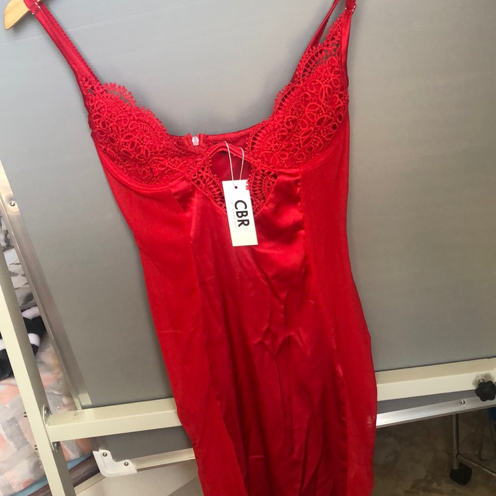 Mesh and satin dress from Chic Me